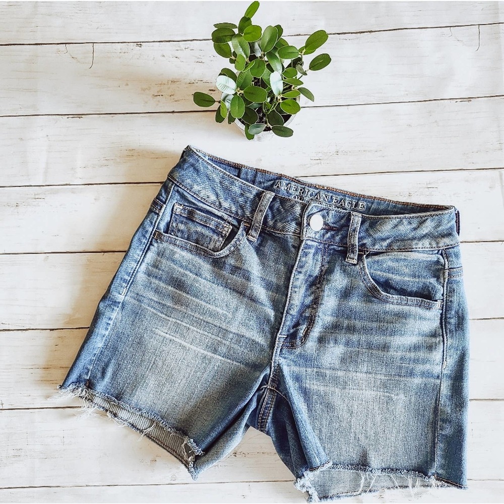 American Eagle Super Stretch High Rise Denim Shorts